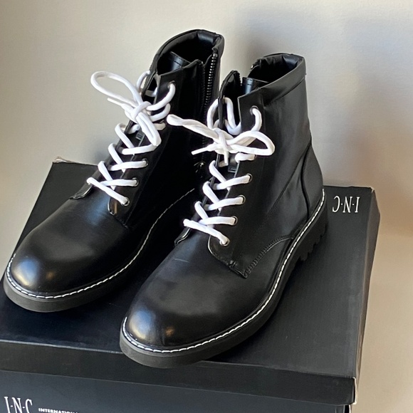 INC International Concepts Men's Black Ivan Lace-Up Boots | Mens 9 - Picture 6 of 6